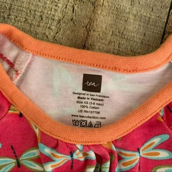 Tea Infants Dresses Set Of Two 3-6M Dragon Fly Collared Geometerical Colorful - Picture 4 of 10